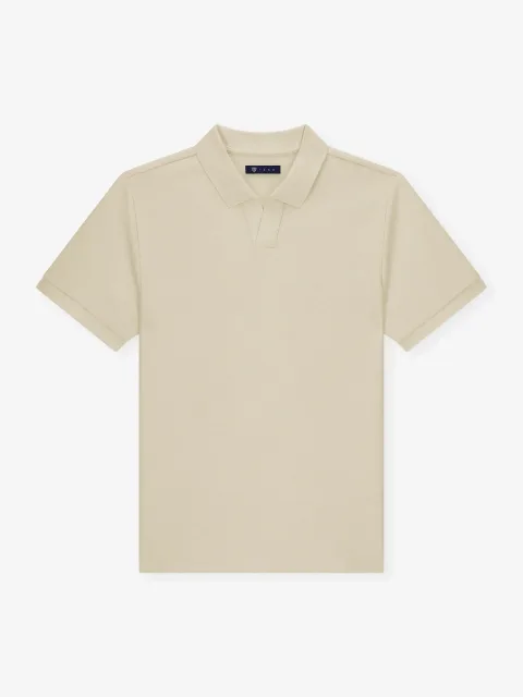 IZAC - Polo col ouvert beige