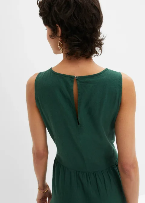 Robe longue en léger mélange de lin et viscose
