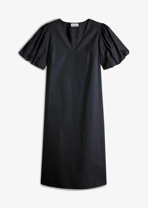 Robe midi tissée en coton