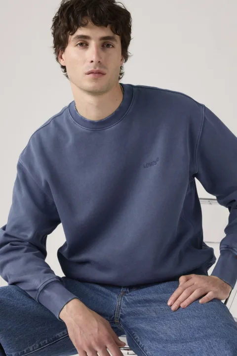Levi's Sweat Shirt Col Rond Authentic - Homme - Marron / Garment Dye H225 Maitake Brown - M