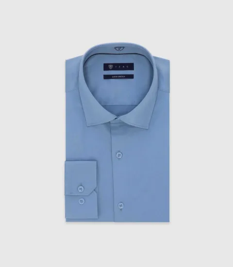 IZAC - Chemise slim indigo