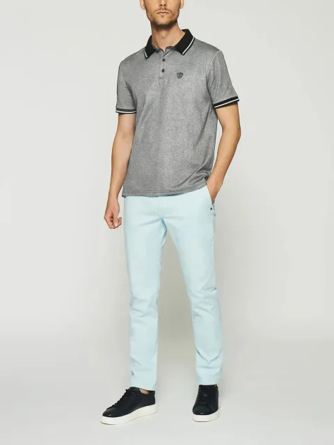 IZAC - Polo avec broderie marine chiné GUYOT