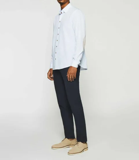 IZAC - Chemise regular à imprimé blanche et camel KELLY