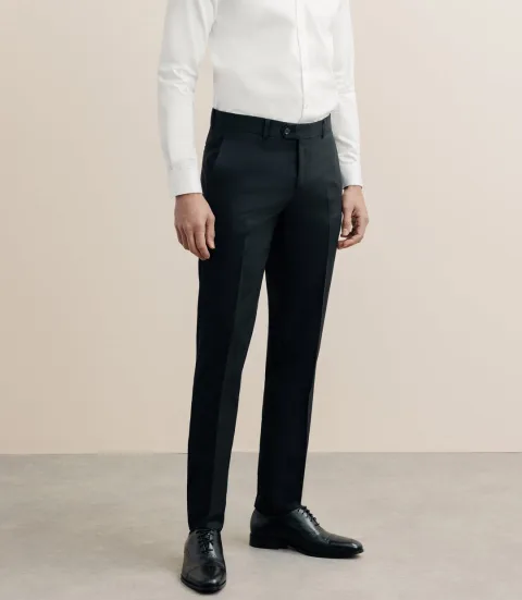 IZAC - Pantalon ville en laine noir