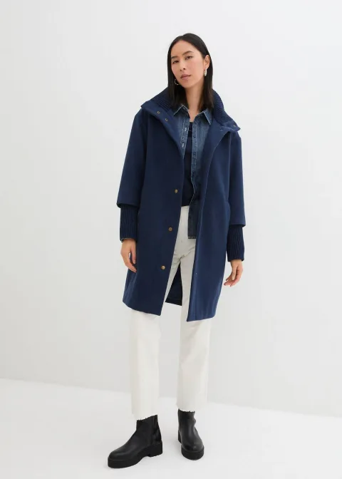 Manteau court aspect laine