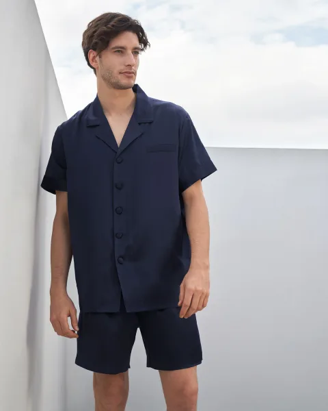 LILYSILK Pyjama Soie XXL Bleu Marine