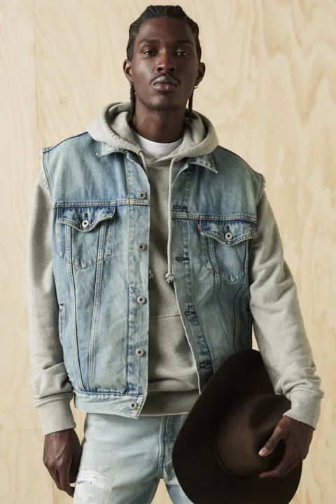 Levi's Veste Trucker Relaxed - Homme - Bleu / Kentucky Blue Vest - 2XL