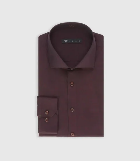 IZAC - Chemise regular en coton bordeaux PEYO