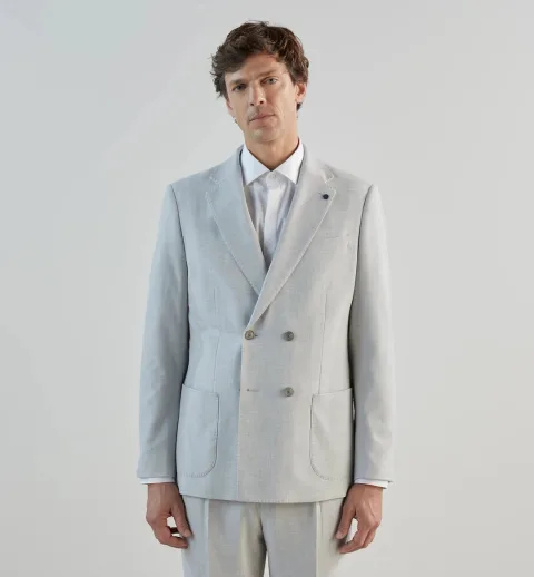 IZAC - Costume croisé gris clair