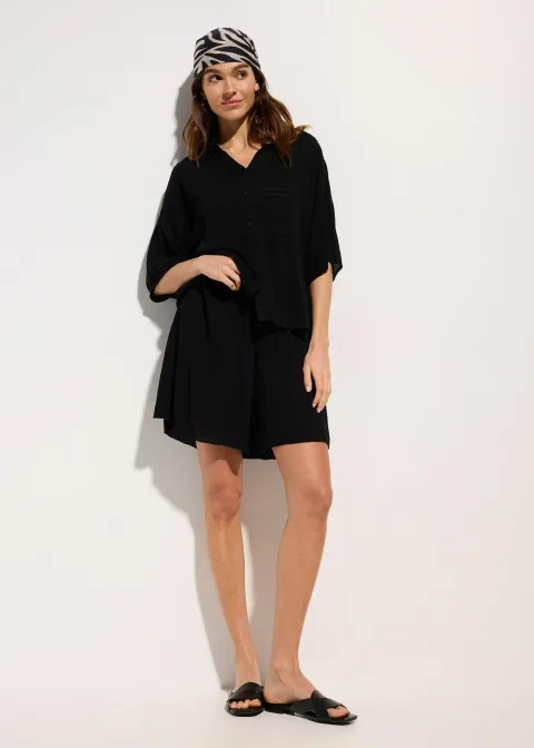 Chemisier court de plage en viscose fluide