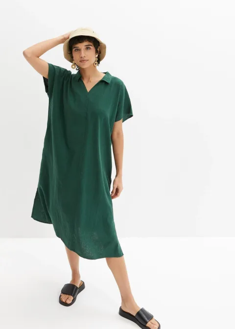 Robe caftan légère en lin et viscose