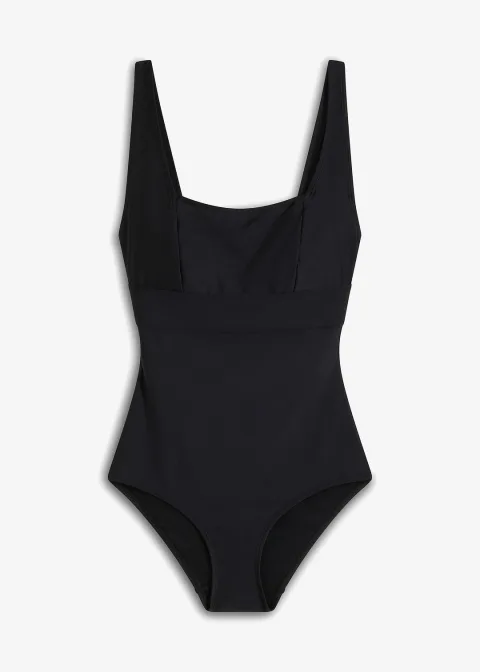 Maillot 1 pièce sculptant à encolure carrée, maintien léger