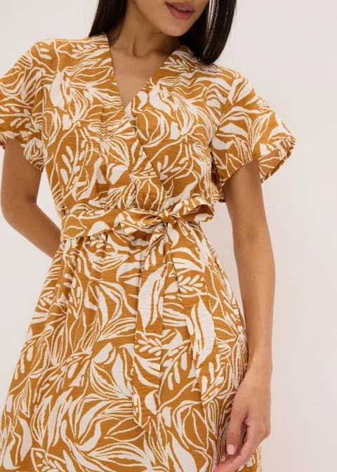 Robe longue imprimée en viscose mélangée