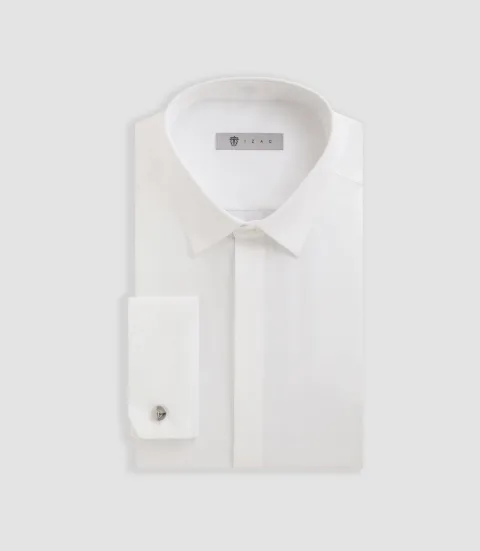 IZAC - Chemise satin mixte slim blanche ''Satinmixteslim''