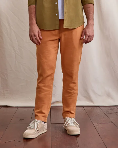 Pantalon en lin brique clair - DREUILLE