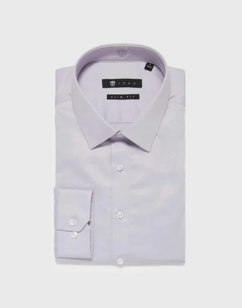 IZAC - Chemise slim coton lilas