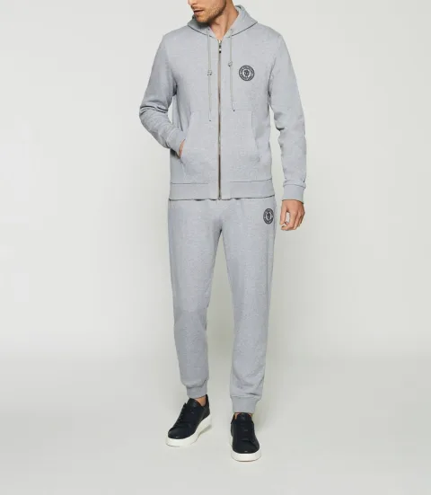IZAC - Gilet zippé à capuche gris chiné SWDOGAN