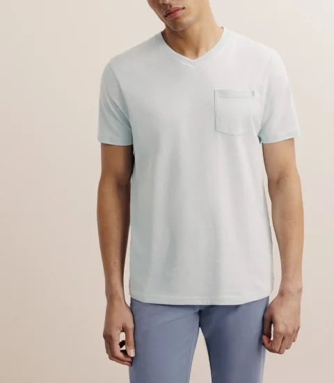 IZAC - T-shirt col V avec poche vert