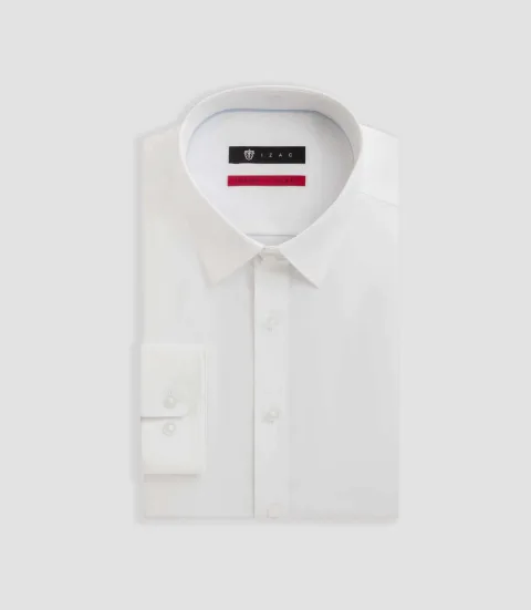 IZAC - Chemise en popeline stretch blanche MALTE