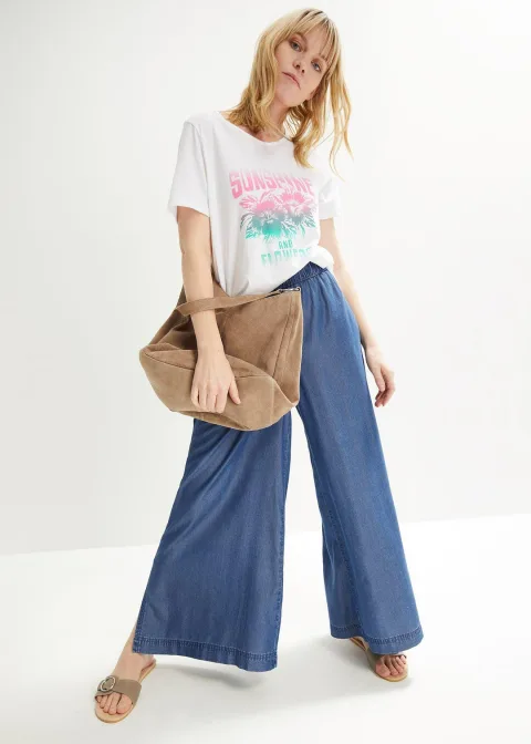 T-shirt coton avec imprimé, manches courtes