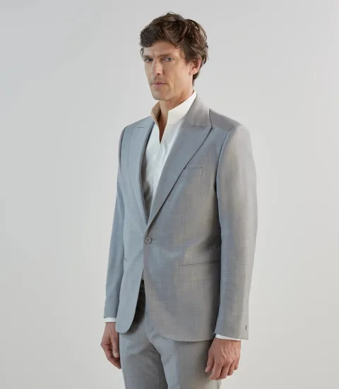 IZAC - Costume 1 bouton gris ciel