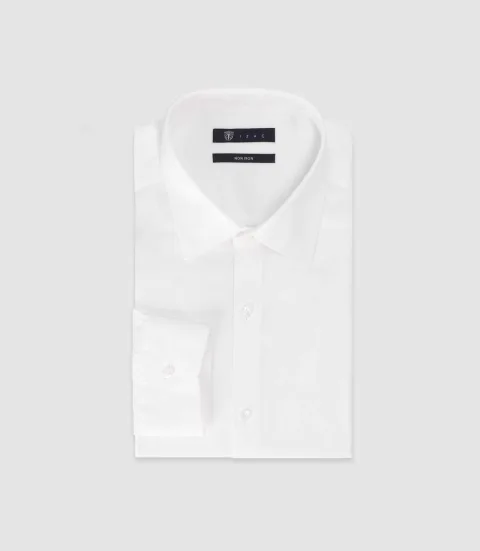 IZAC - Chemise infroissable avec broderie blanche
