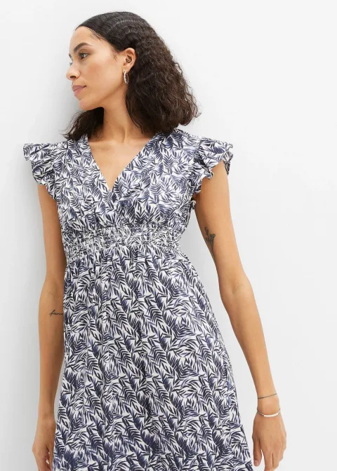 Robe longue à manches papillon