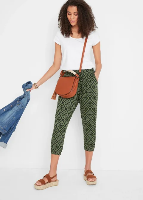 Pantalon 3/4 fluide en viscose extensible