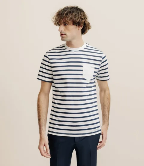 IZAC - T-shirt marinière marine
