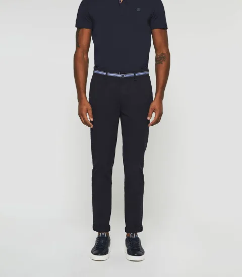 IZAC - Pantalon casual slim marine ''Paco''