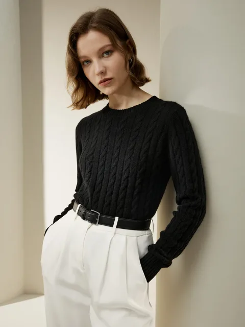 LILYSILK Pull En Laine Femme Gris Col Rond, Style Preppy Inspiré Laine Et Cachemire Un Classique À Associer À Un Pantalon L