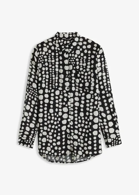 Chemisier long imprimé en viscose fluide