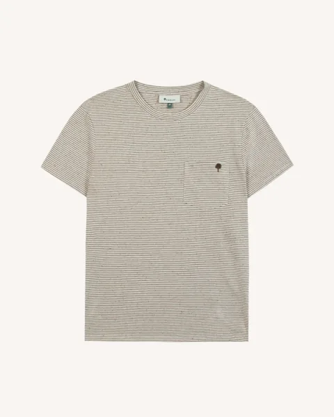 T-shirt écru et bleu clair coton - OLONNE