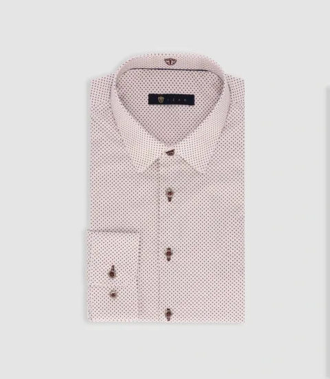 IZAC - Chemise à imprimé pois bordeaux PARKER