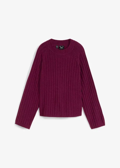 Pull raccourci en maille côtelée