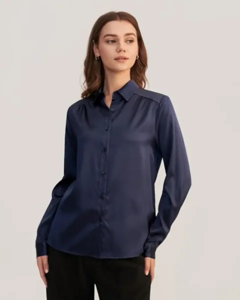 LILYSILK Chemisier En Soie De Mûrier Naturelle Manches Longues