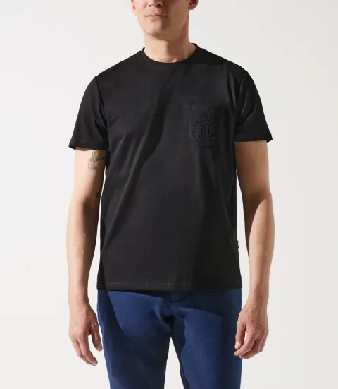 IZAC - T-shirt col rond poche logo noir GABRIEL