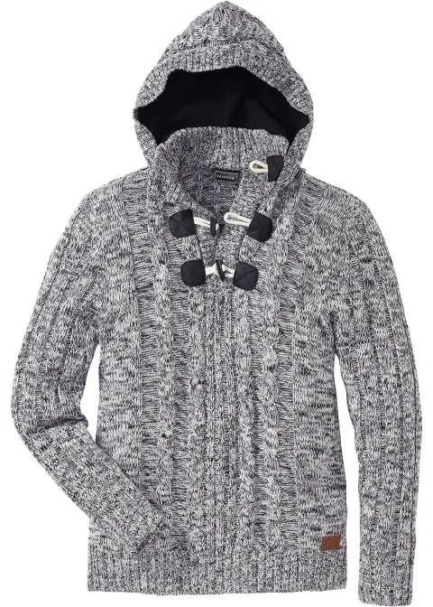 Pull à capuche en grosse maille de coton mélangé