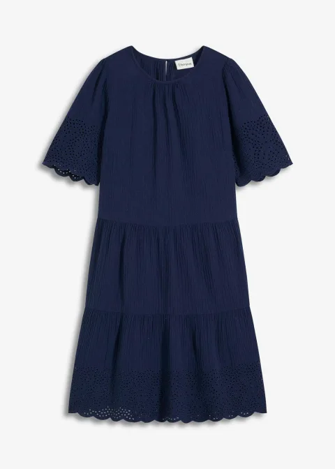 Robe en gaze de coton à broderies anglaises
