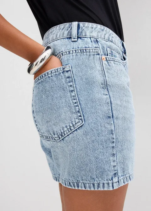Short en jean, taille mi-haute