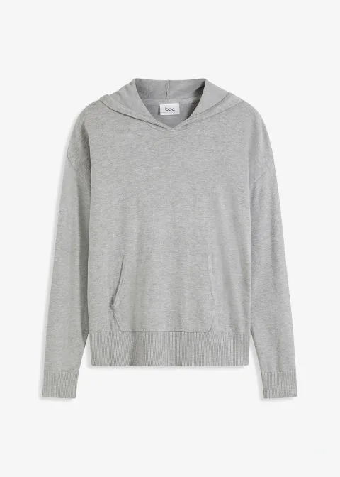 Sweat en maille à capuche et poche kangourou