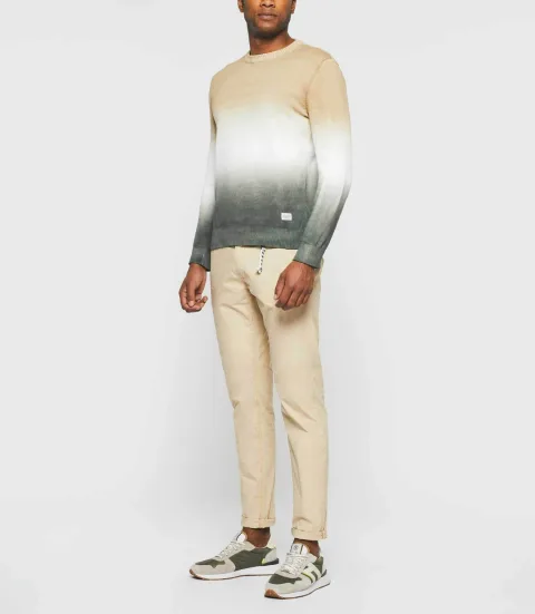 IZAC - Pull col rond dégradé beige ''Droguo''