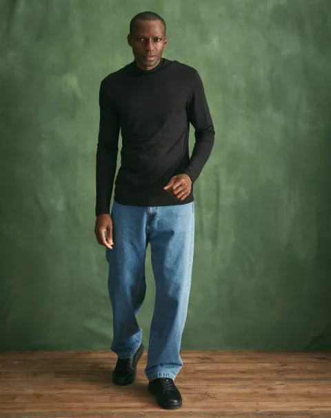 Sous pull col montant 100% laine mérinos - Noir - Lemahieu