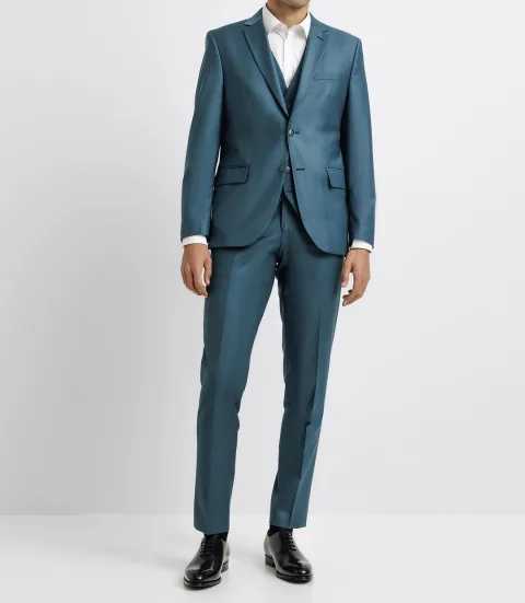 IZAC - Costume de cérémonie 3 pièces bleu