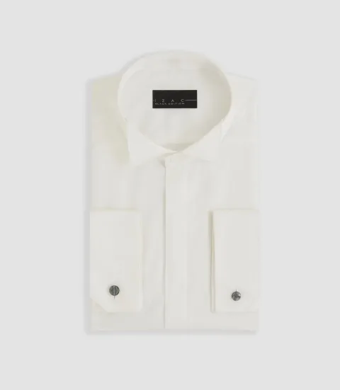 IZAC - Chemise de cérémonie en satin écru ''Metaphor''