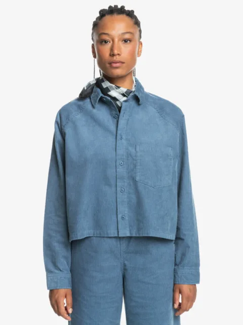UNI - Chemise en velours côtelé pour Femme Bleu