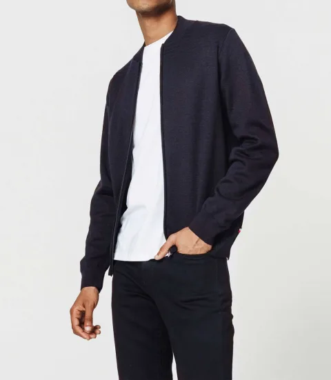 IZAC - Gilet zippé col teddy marine