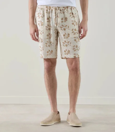 IZAC - Bermuda avec taille élastiquée beige