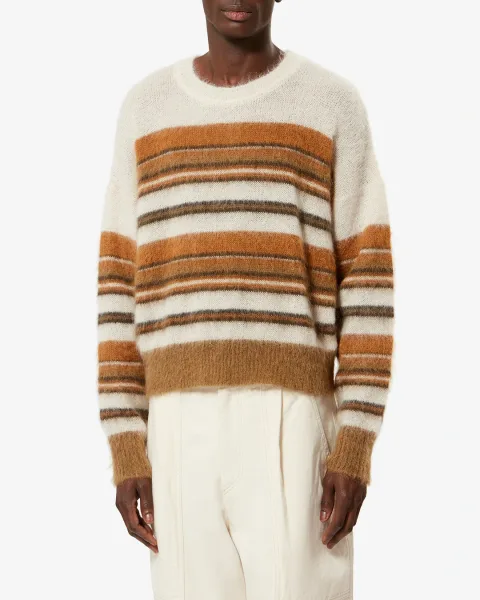 Pull Drussellh - Homme - Ecru/camel - Taille XL