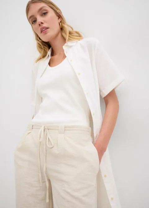 Jupe-culotte fluide en viscose mélangée